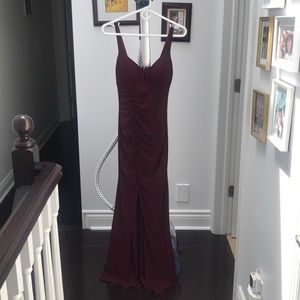 Burgundy dress, perfect for special occasions